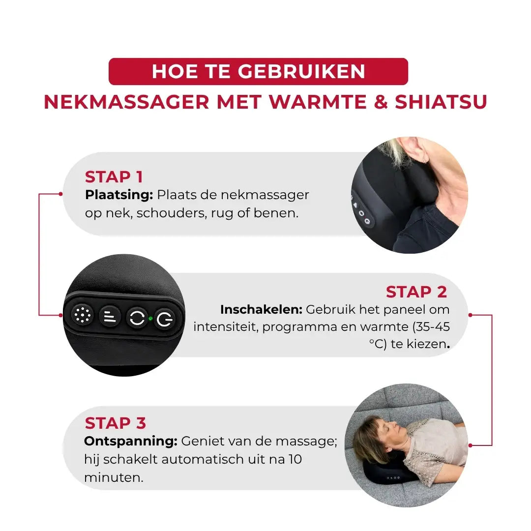 Nekmassageapparaat met warmte & Shiatsu