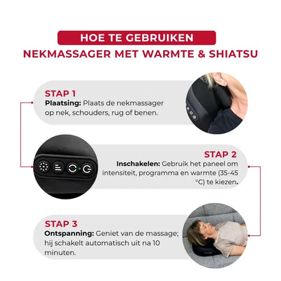 Nekmassageapparaat met warmte & Shiatsu