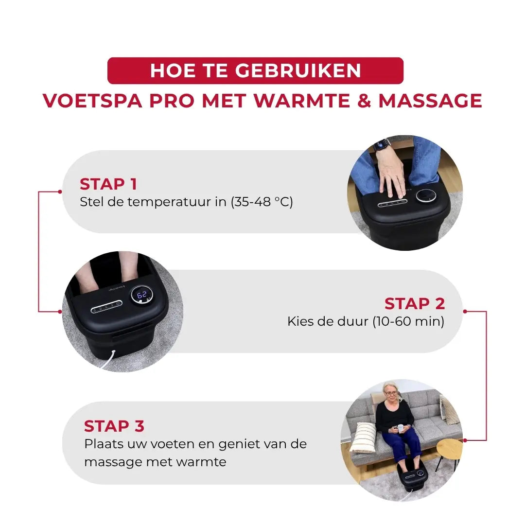 Voetbad Pro met warmte & massage